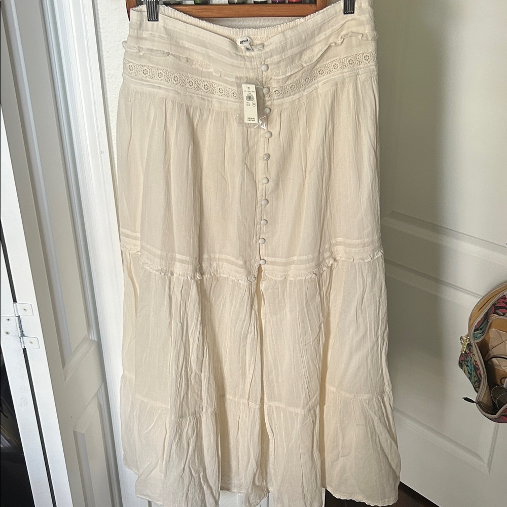 Aerie boho button maxi skirt